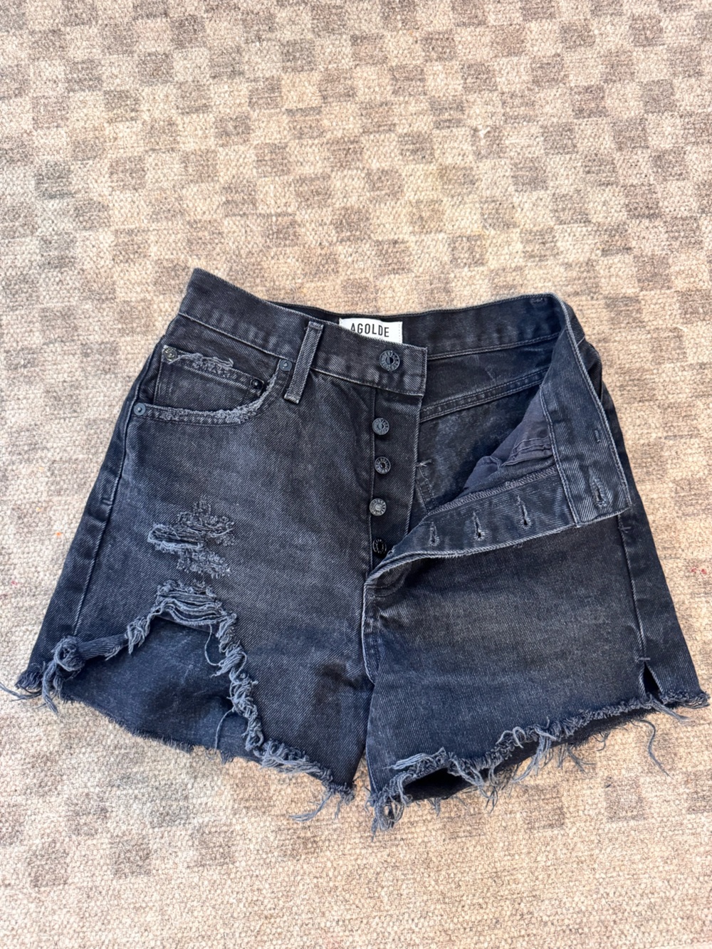 Agolde Dee High Rise Denim shorts - Picture 2 of 7